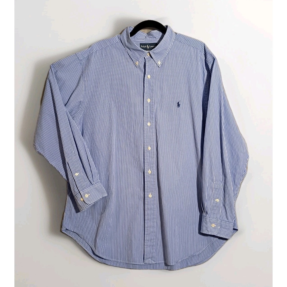 Polo Ralph Lauren Classic‎ Fit Striped Long Sleeve Button Down Shirt Sz 18 34/35